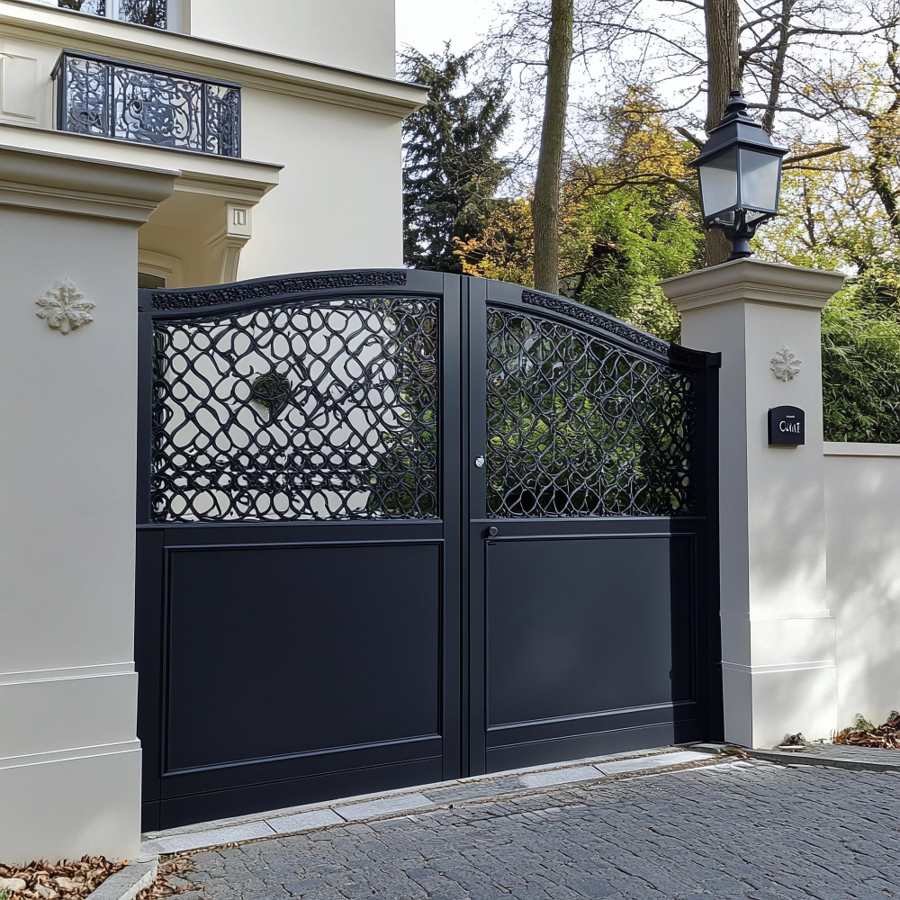 Portail aluminium ajouré noir